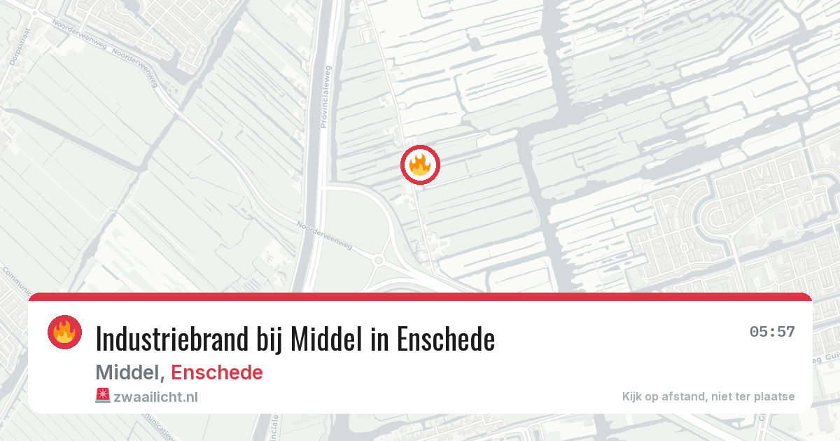 Industriebrand bij Middel in Enschede — 12 aug 2026