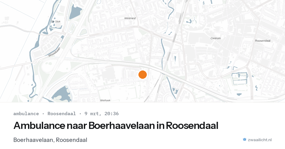 Ambulance naar Boerhaavelaan in Roosendaal — 9 mrt 2026