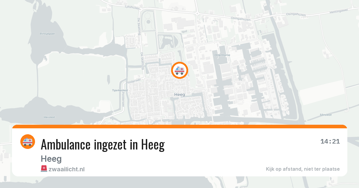 Ambulance ingezet in Heeg — 6 apr 2026 | 🚨 Zwaailicht.nl