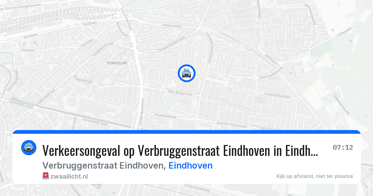 Verkeersongeval op Verbruggenstraat Eindhoven in Eindhoven — 1 jul 2026