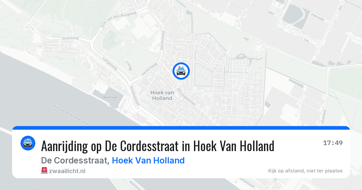 Aanrijding op De Cordesstraat in Hoek Van Holland — 26 mei 2026