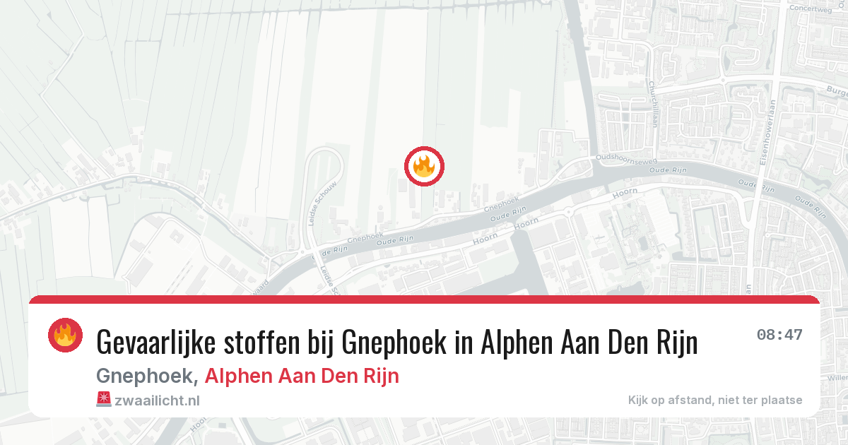 Gevaarlijke stoffen bij Gnephoek in Alphen Aan Den Rijn — 13 aug 2026