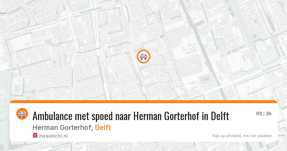 Ambulance met spoed naar Herman Gorterhof in Delft — 17 jan 2026