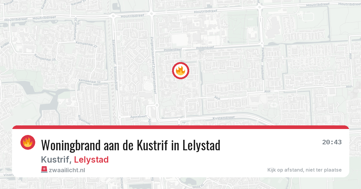 Woningbrand aan de Kustrif in Lelystad — 9 jun 2026