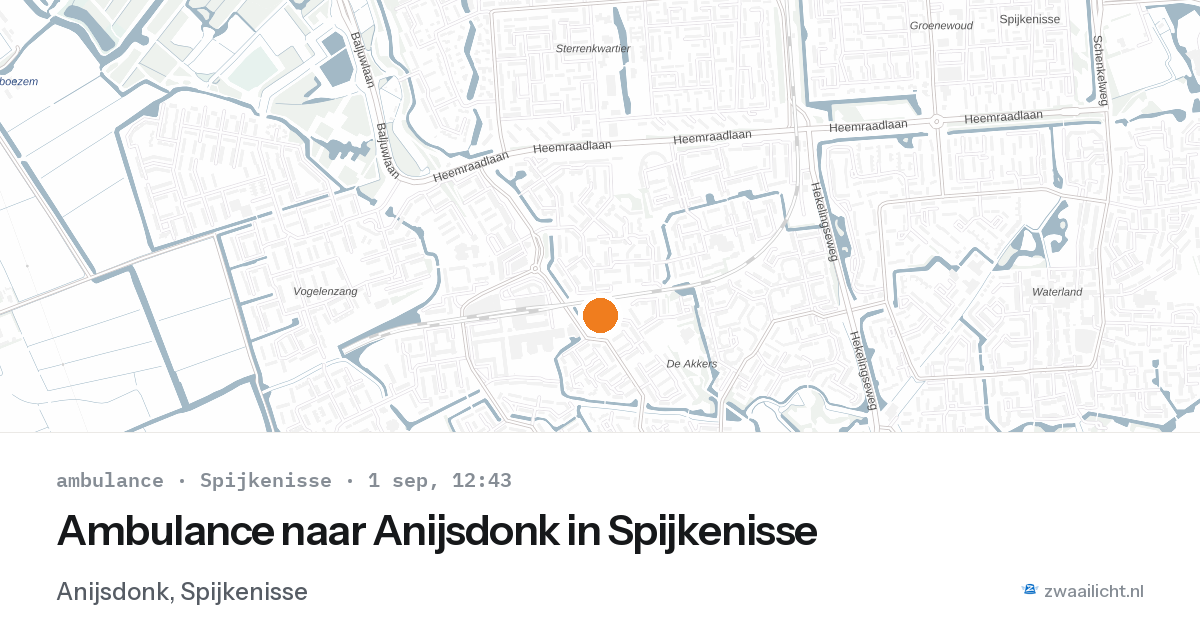 Ambulance naar Anijsdonk in Spijkenisse — 1 sep 2026