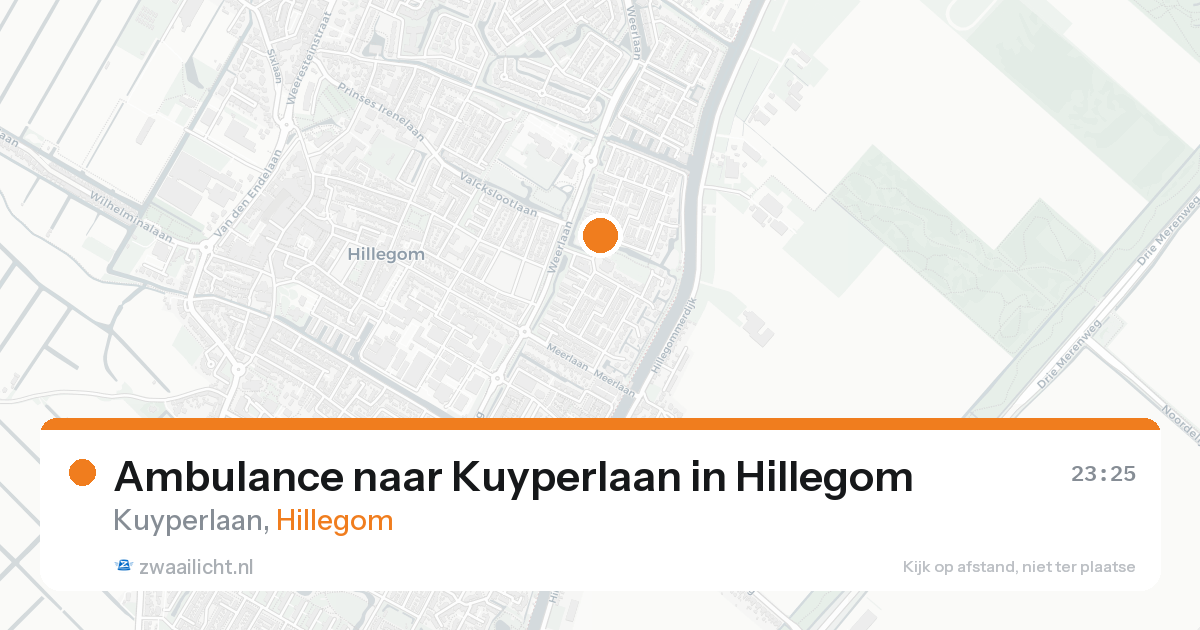 Ambulance naar Kuyperlaan in Hillegom — 25 mei 2026