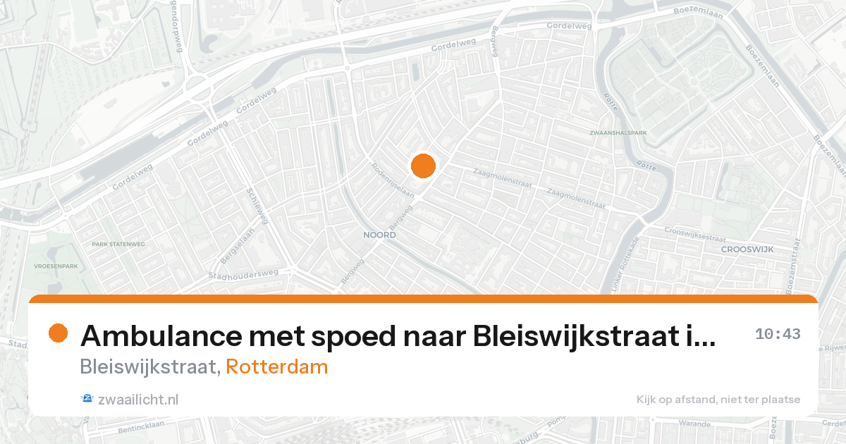 Ambulance met spoed naar Bleiswijkstraat in Rotterdam — 15 aug 2026