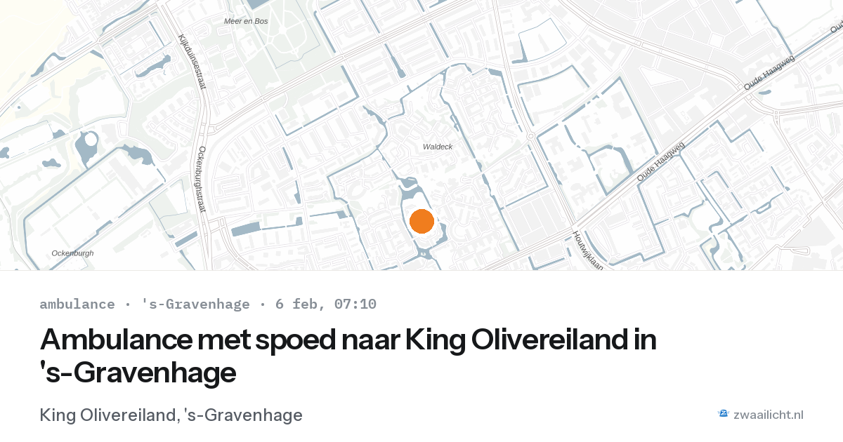 Ambulance met spoed naar King Olivereiland in 's-Gravenhage — 6 feb 2026