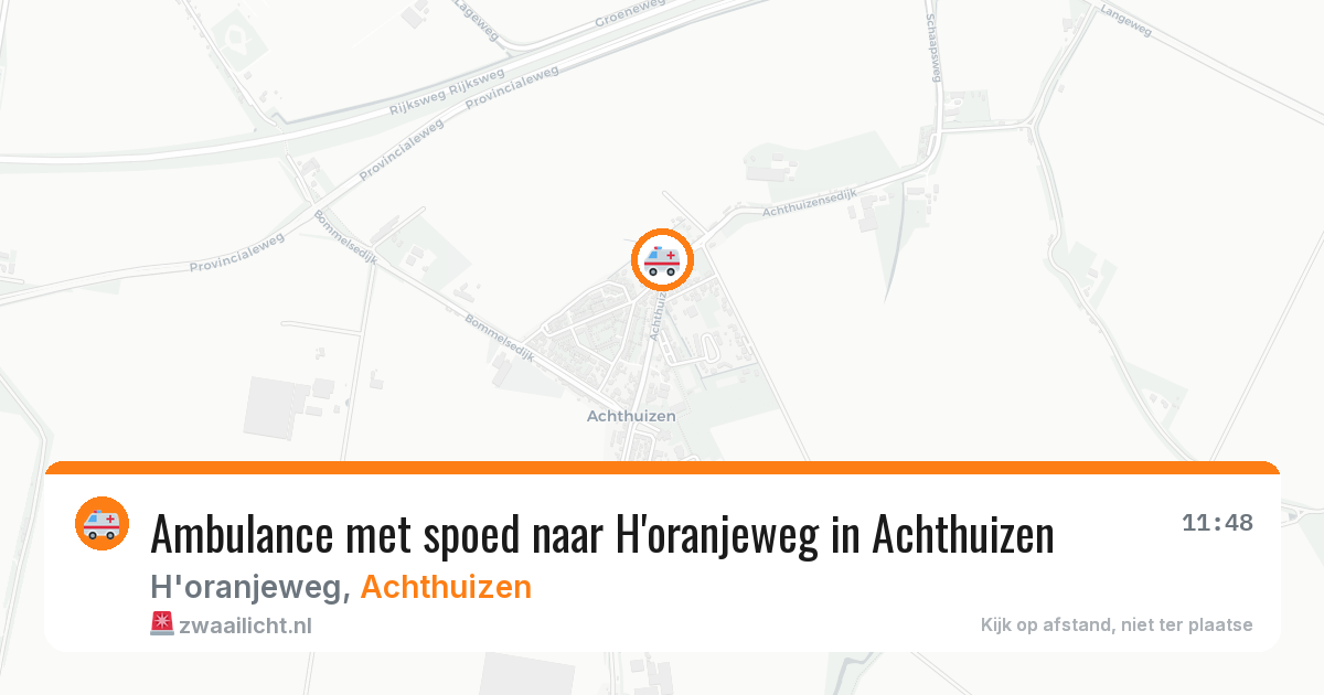 Ambulance met spoed naar H'oranjeweg in Achthuizen — 9 jun 2026