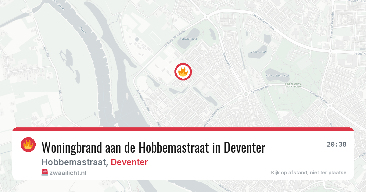 Woningbrand aan de Hobbemastraat in Deventer — 16 mrt 2026