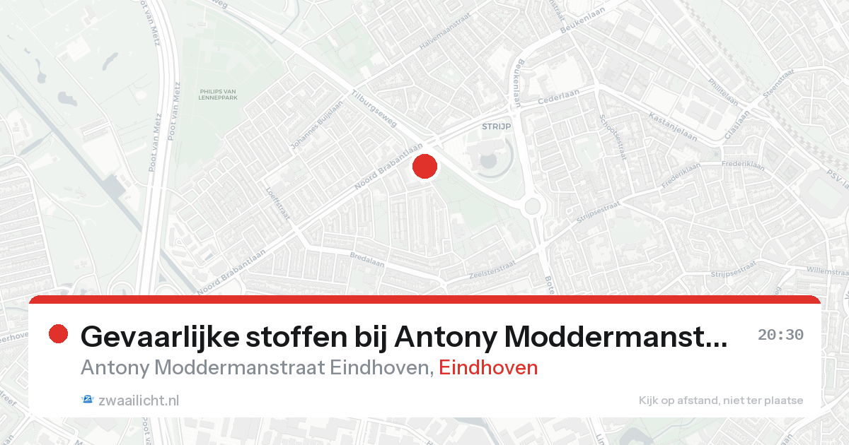Gevaarlijke stoffen bij Antony Moddermanstraat Eindhoven in Eindhoven — 17 aug 2026