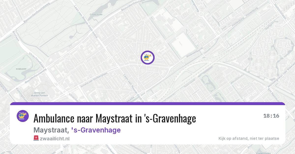 Ambulance naar Maystraat in 's-Gravenhage — 10 aug 2026
