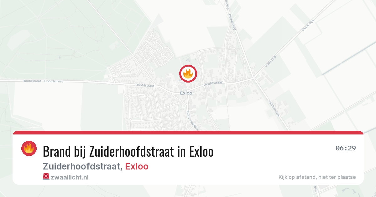 Brand bij Zuiderhoofdstraat in Exloo — 28 jun 2026