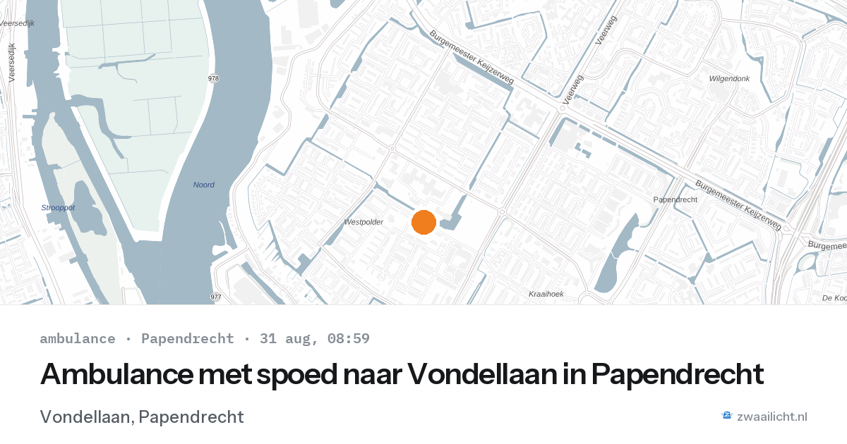 Ambulance met spoed naar Vondellaan in Papendrecht — 31 aug 2026