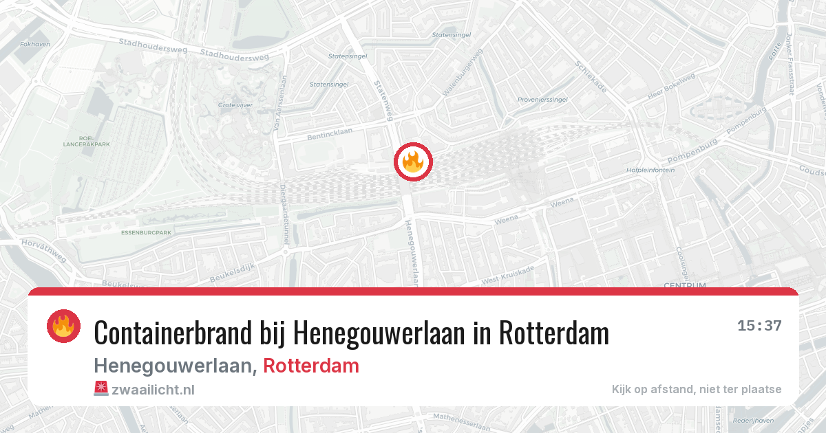 Containerbrand bij Henegouwerlaan in Rotterdam — 31 jul 2026