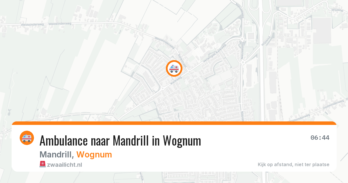 Ambulance naar Mandrill in Wognum — 13 aug 2026