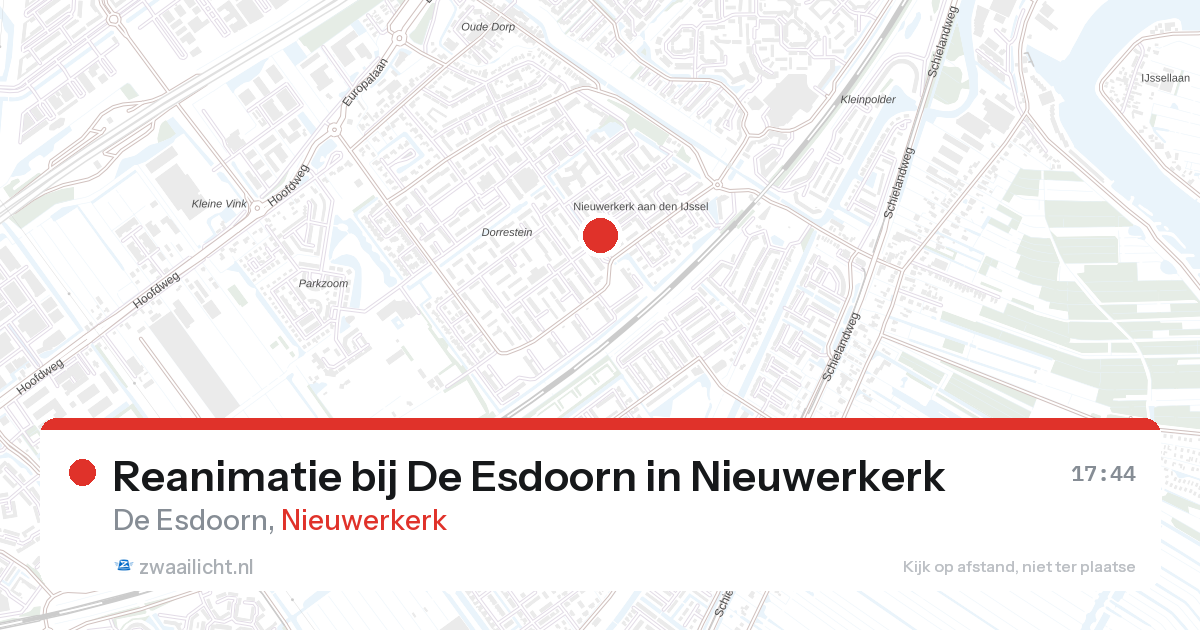 Reanimatie bij De Esdoorn in Nieuwerkerk — 26 aug 2026