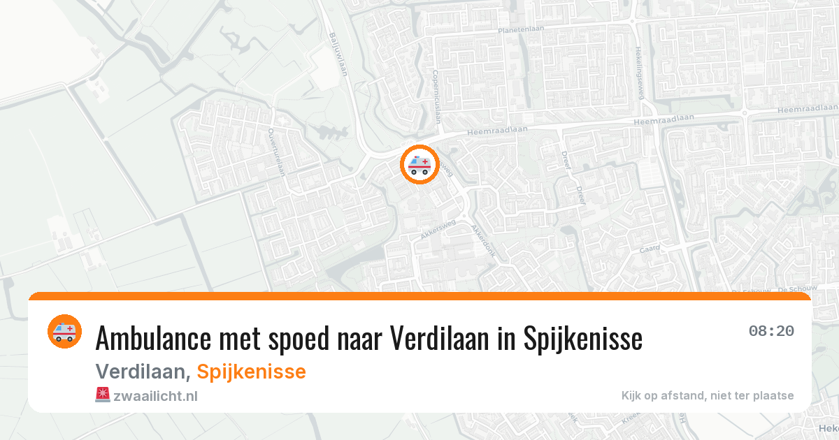 Ambulance met spoed naar Verdilaan in Spijkenisse — 7 aug 2026