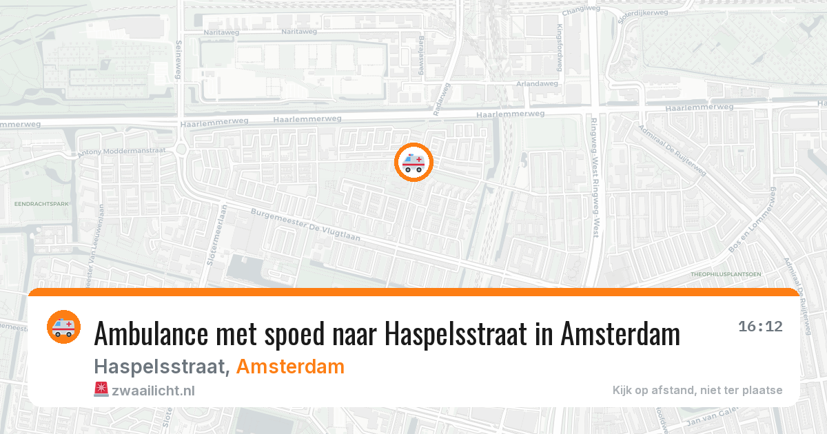 Ambulance met spoed naar Haspelsstraat in Amsterdam — 6 apr 2026
