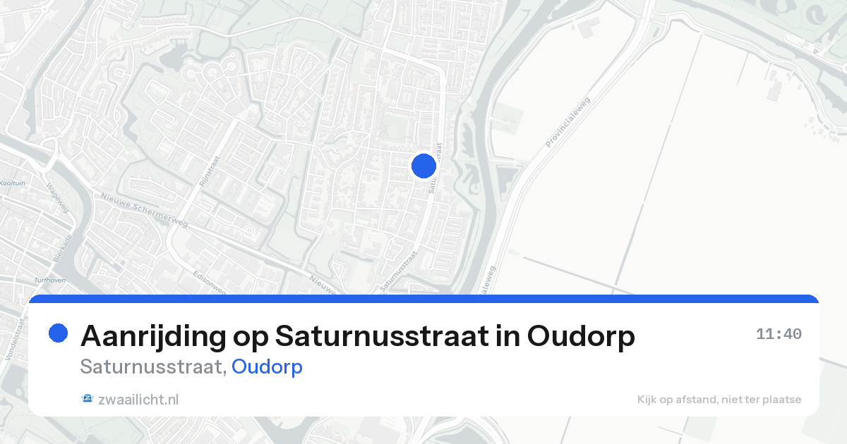 Aanrijding op Saturnusstraat in Oudorp — 15 aug 2026