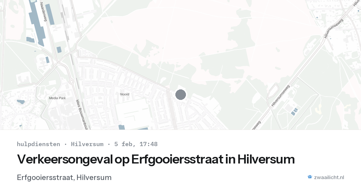 Verkeersongeval op Erfgooiersstraat in Hilversum — 5 feb 2026