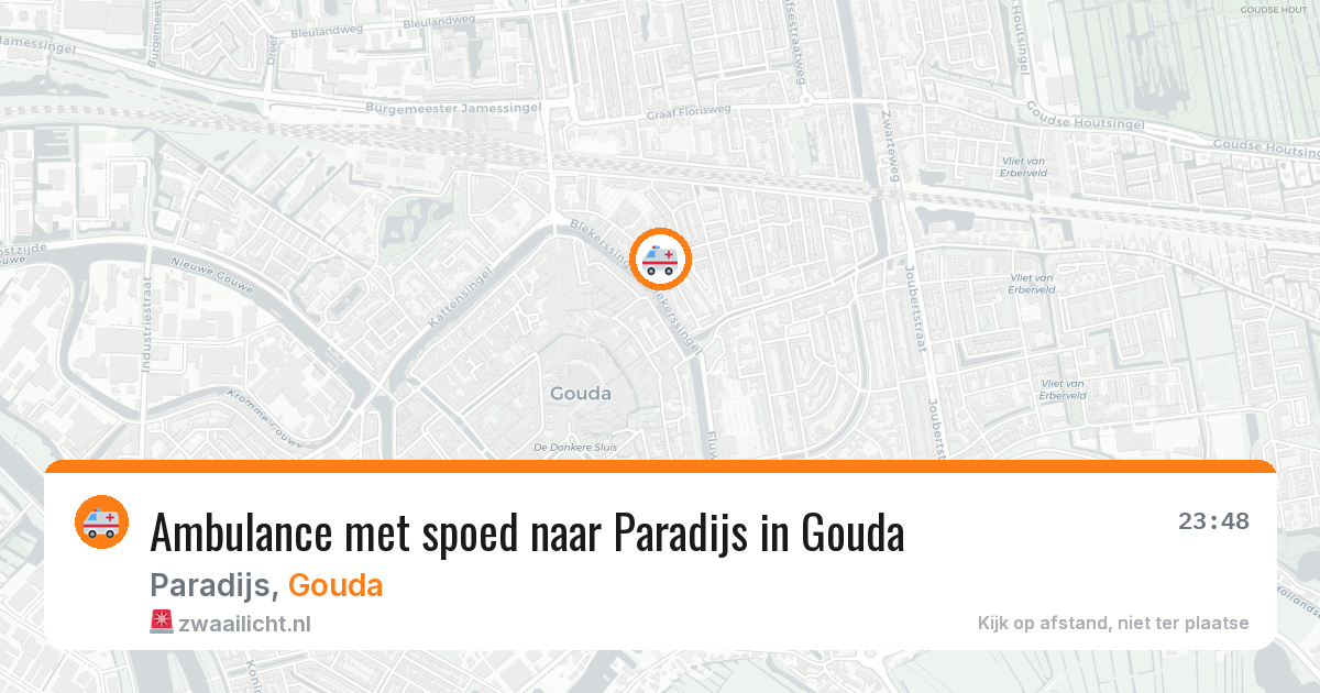 Ambulance met spoed naar Paradijs in Gouda — 8 aug 2026