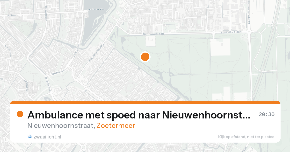 Ambulance met spoed naar Nieuwenhoornstraat in Zoetermeer — 25 aug 2026