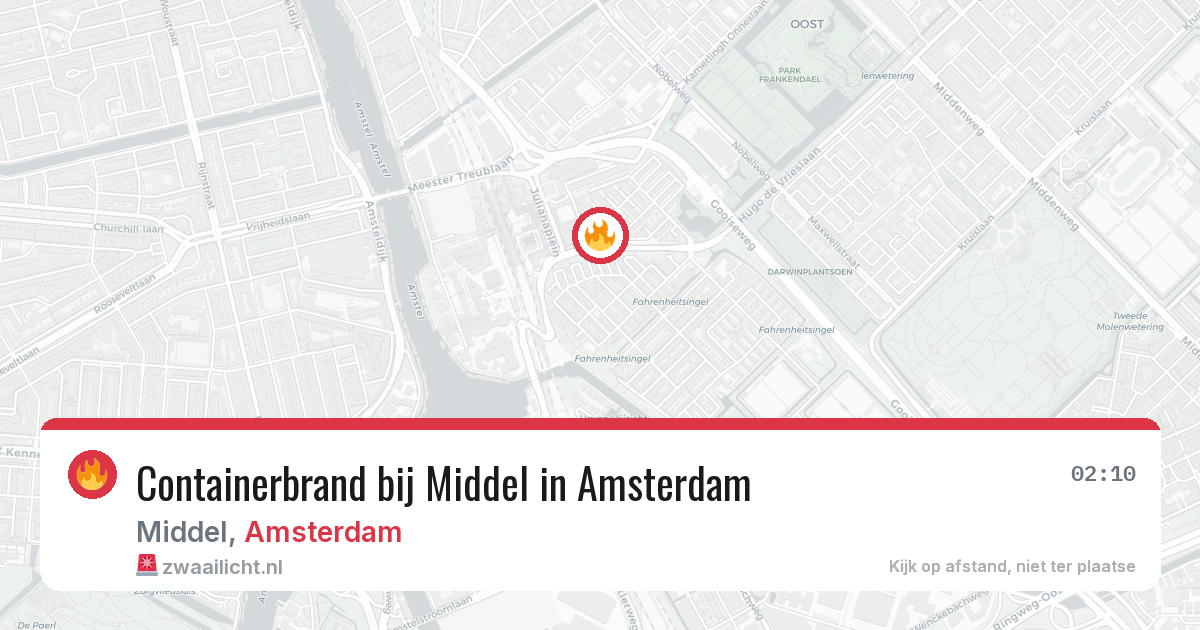 Containerbrand bij Middel in Amsterdam — 5 apr 2026