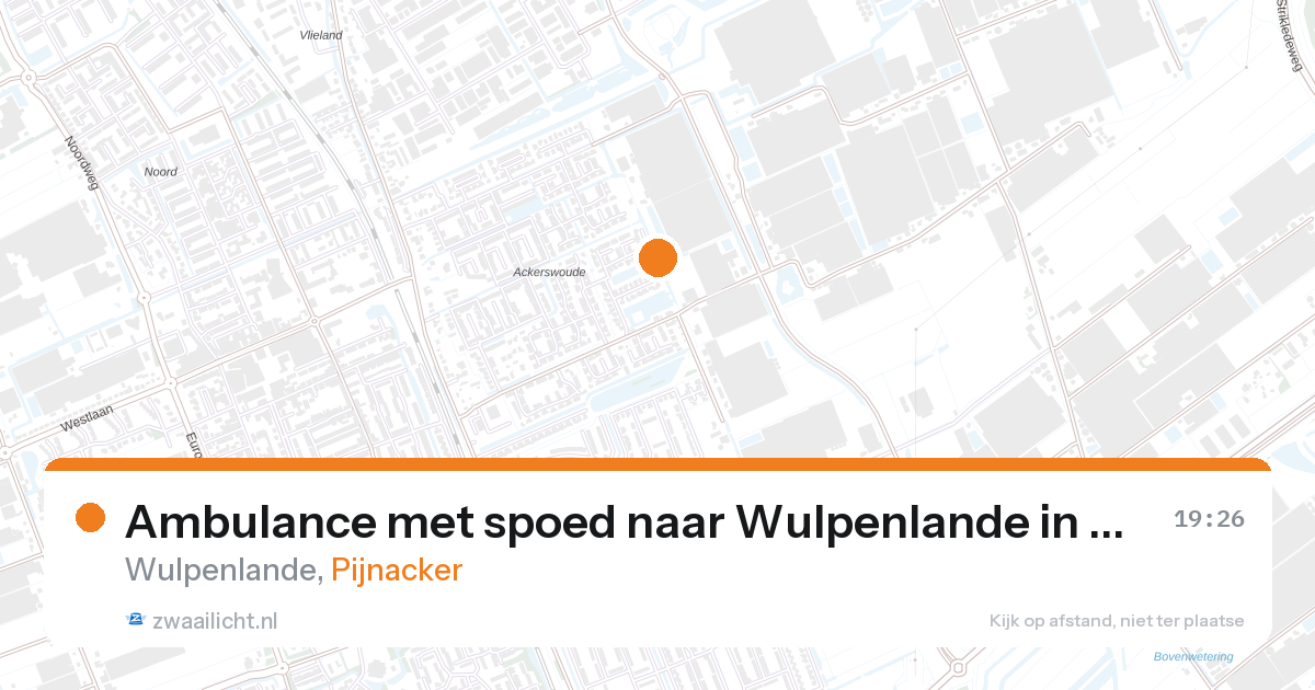 Ambulance met spoed naar Wulpenlande in Pijnacker — 25 aug 2026