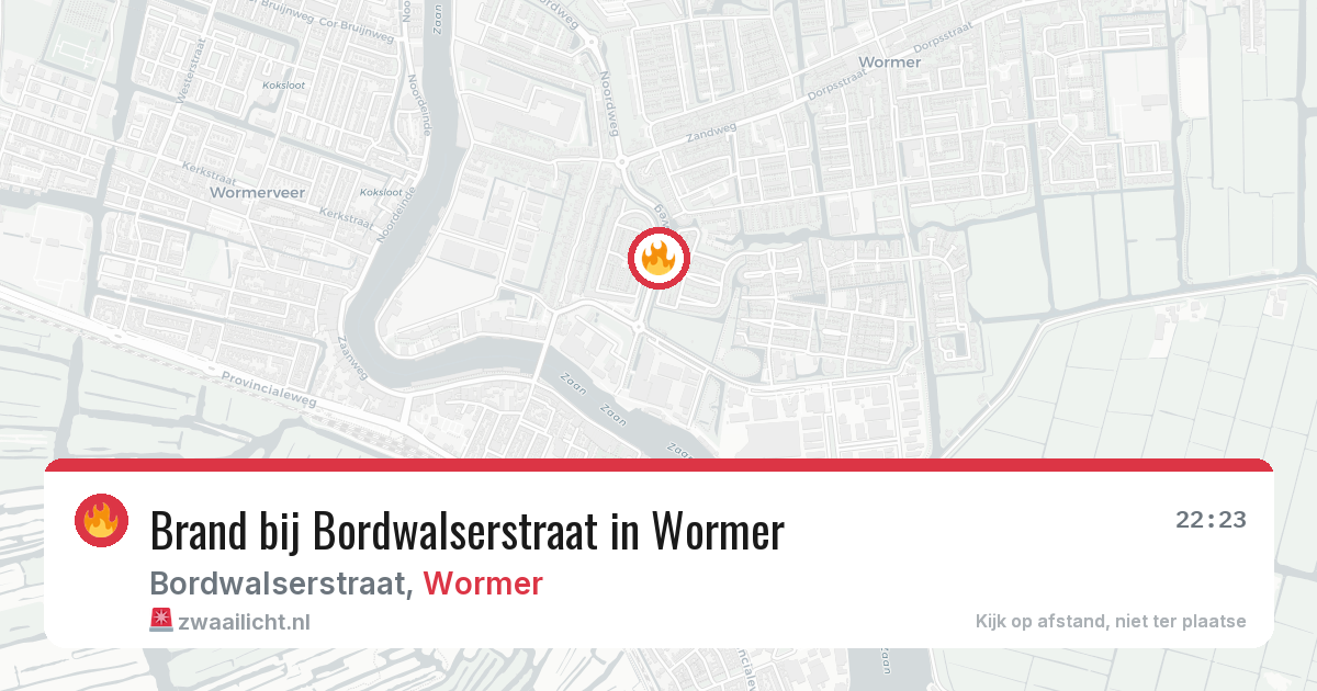 Brand bij Bordwalserstraat in Wormer — 28 jul 2026
