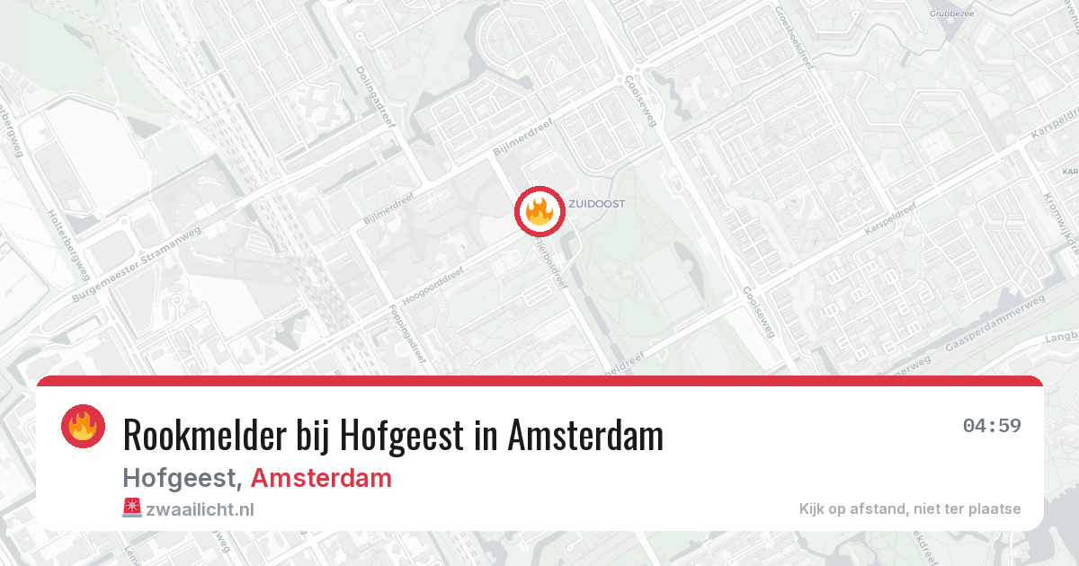 Rookmelder bij Hofgeest in Amsterdam — 12 mrt 2026