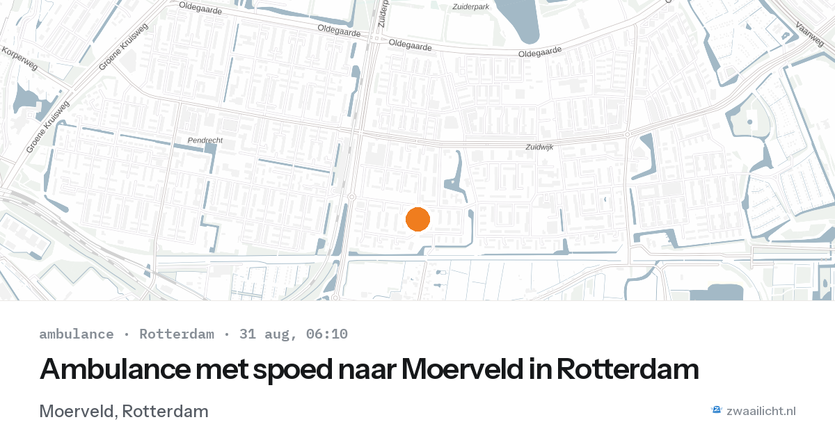 Ambulance met spoed naar Moerveld in Rotterdam — 31 aug 2026