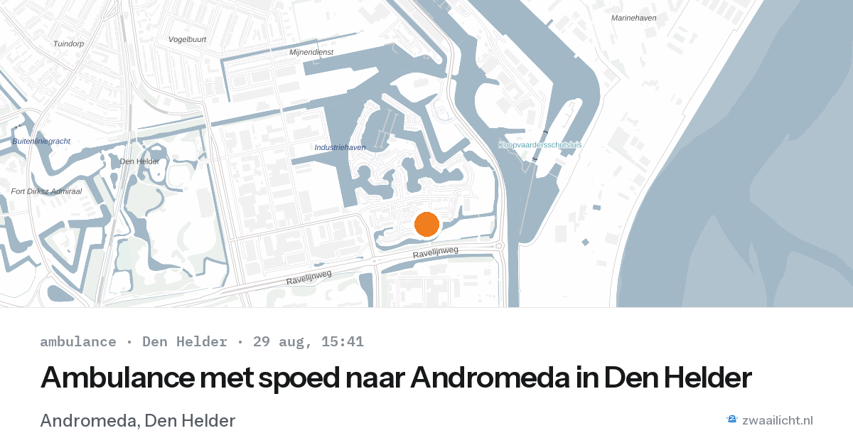 Ambulance met spoed naar Andromeda in Den Helder — 29 aug 2026