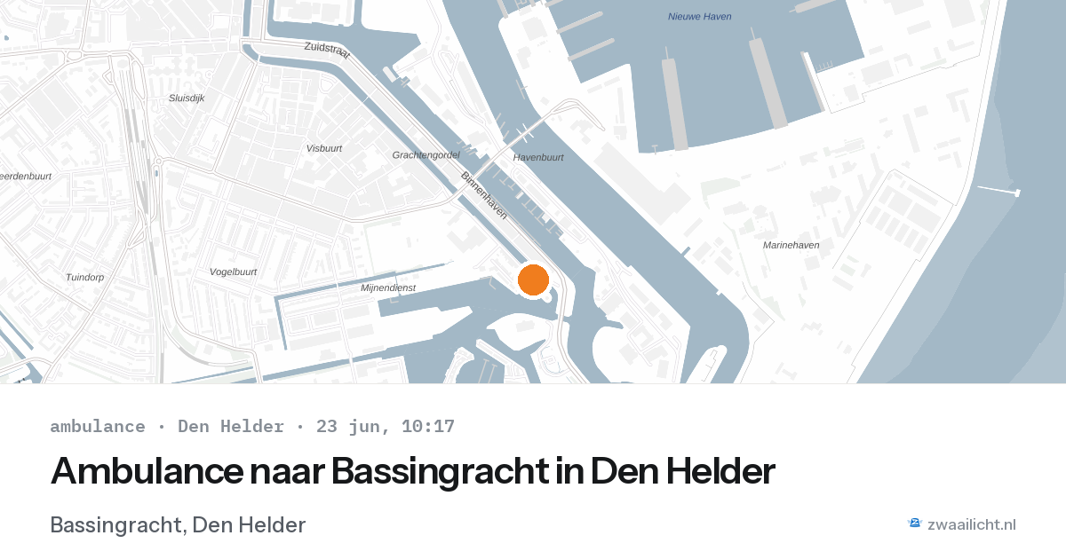 Ambulance naar Bassingracht in Den Helder — 23 jun 2026