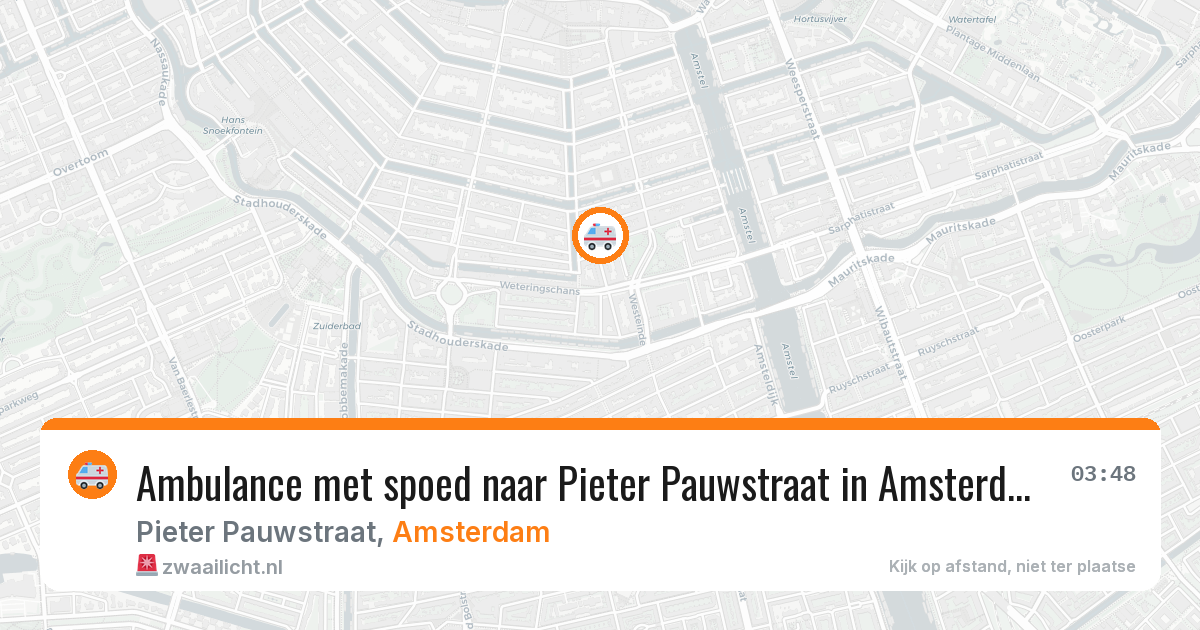 Ambulance met spoed naar Pieter Pauwstraat in Amsterdam — 23 mrt 2026