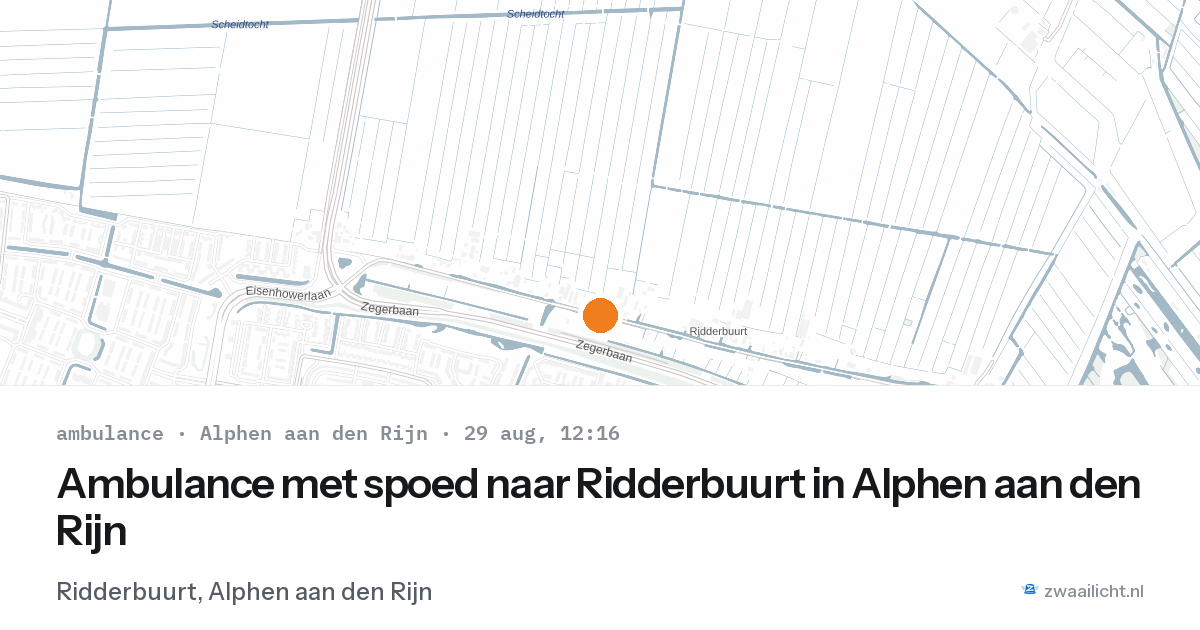 Ambulance met spoed naar Ridderbuurt in Alphen aan den Rijn — 29 aug 2026