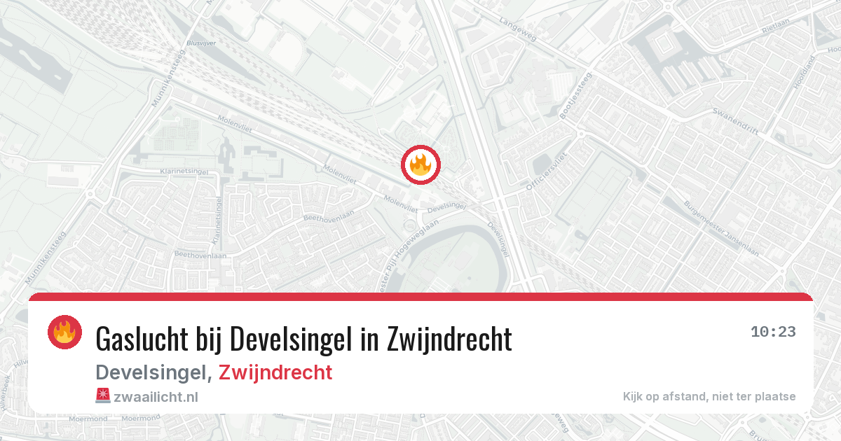 Gaslucht bij Develsingel in Zwijndrecht — 24 apr 2026