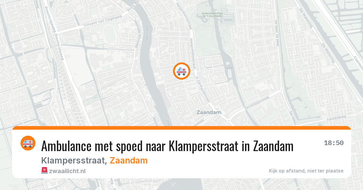 Ambulance met spoed naar Klampersstraat in Zaandam — 30 jun 2026