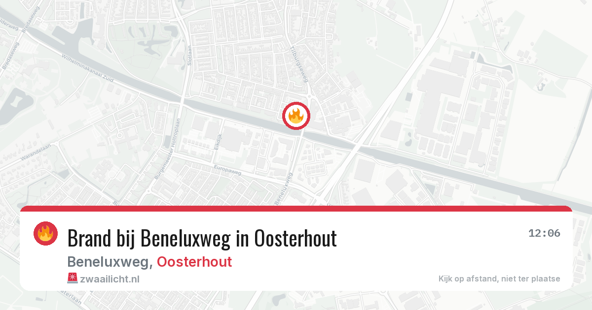 Brand bij Beneluxweg in Oosterhout — 20 mrt 2026