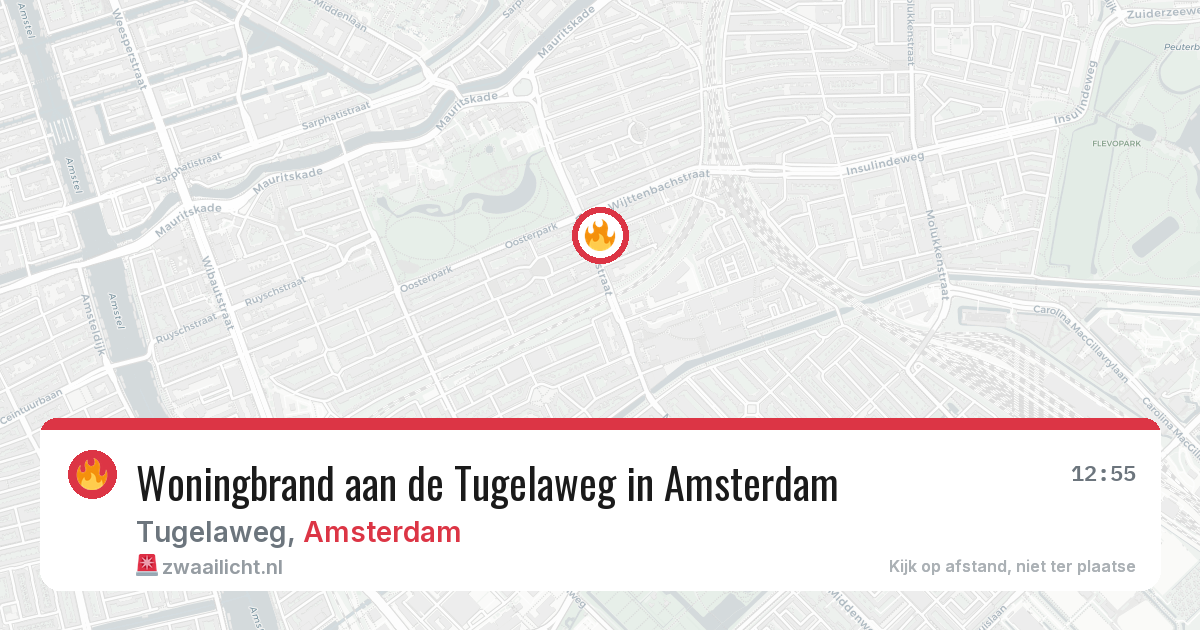 Woningbrand aan de Tugelaweg in Amsterdam — 21 jul 2026