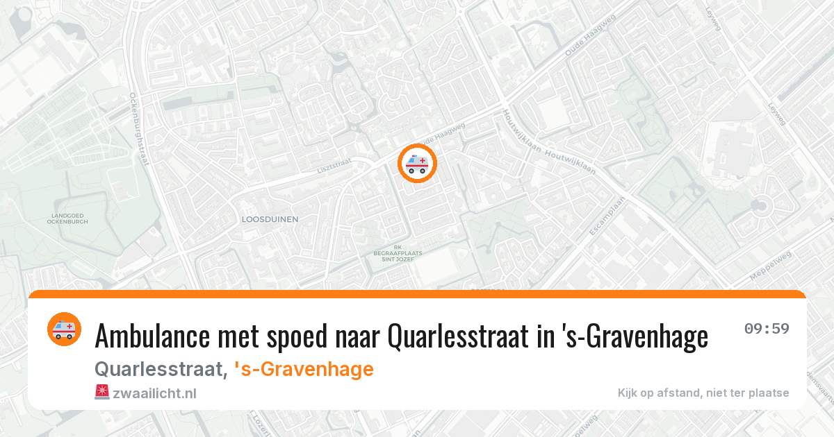 Ambulance met spoed naar Quarlesstraat in 's-Gravenhage — 12 aug 2026