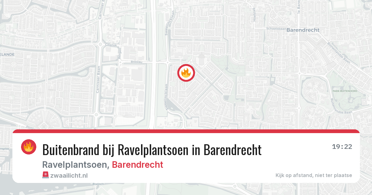 Buitenbrand bij Ravelplantsoen in Barendrecht — 29 jun 2026