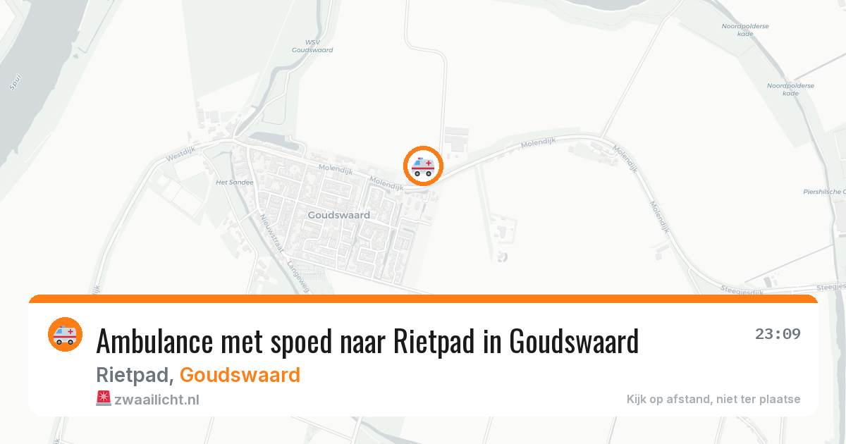 Ambulance met spoed naar Rietpad in Goudswaard — 23 jun 2026