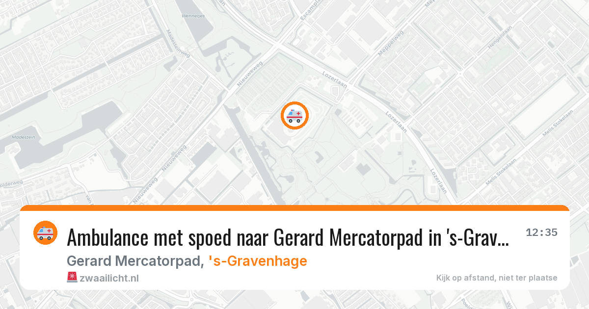Ambulance met spoed naar Gerard Mercatorpad in 's-Gravenhage — 8 aug 2026
