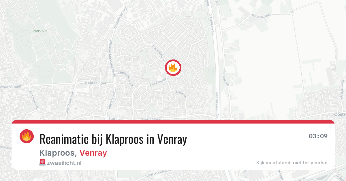 Reanimatie bij Klaproos in Venray — 19 feb 2026
