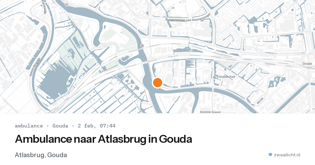 Ambulance naar Atlasbrug in Gouda — 2 feb 2026