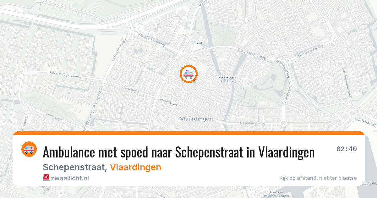 Ambulance met spoed naar Schepenstraat in Vlaardingen — 10 aug 2026