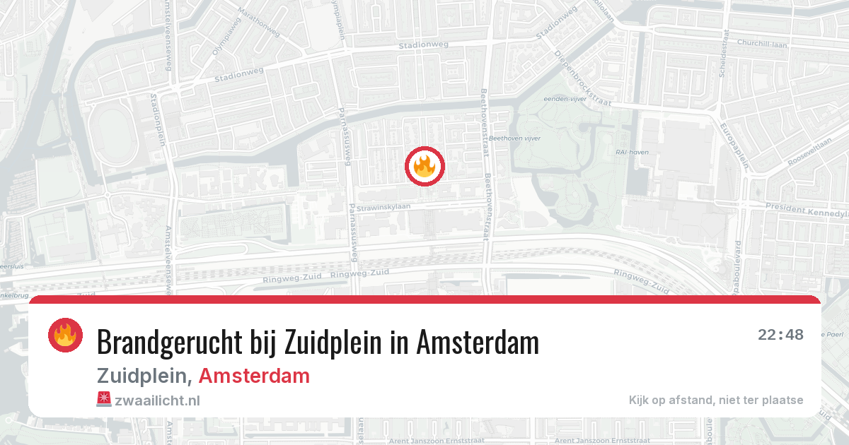 Brandgerucht bij Zuidplein in Amsterdam — 10 jun 2026