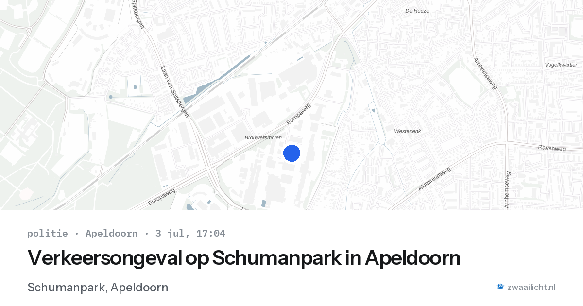 Verkeersongeval op Schumanpark in Apeldoorn — 3 jul 2026