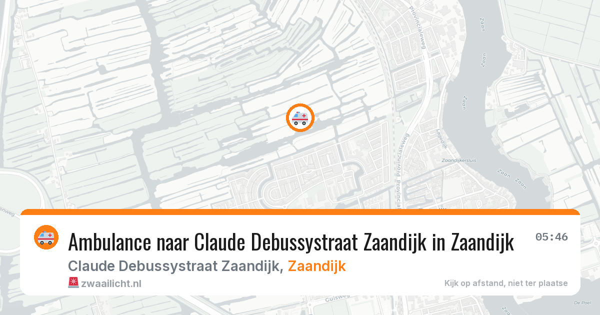 Ambulance naar Claude Debussystraat Zaandijk in Zaandijk — 3 aug 2026